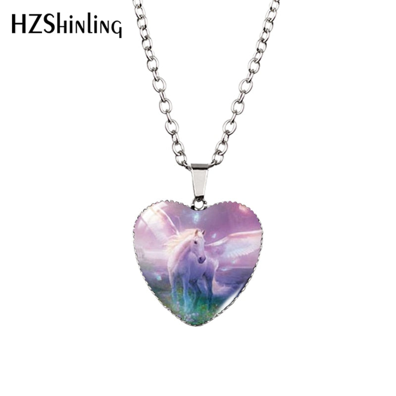 Peris Gems 010 Running Horse Heart Shaped Pendant Necklace Unisex SHEIN Amazon Temu