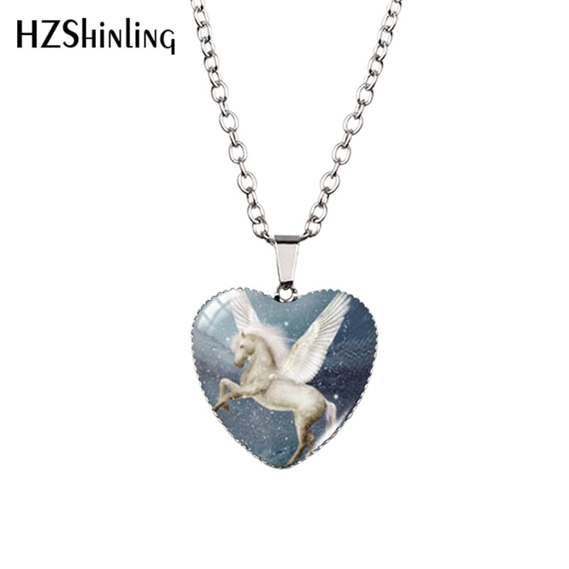 Peris Gems 013 Running Horse Heart Shaped Pendant Necklace Unisex SHEIN Amazon Temu