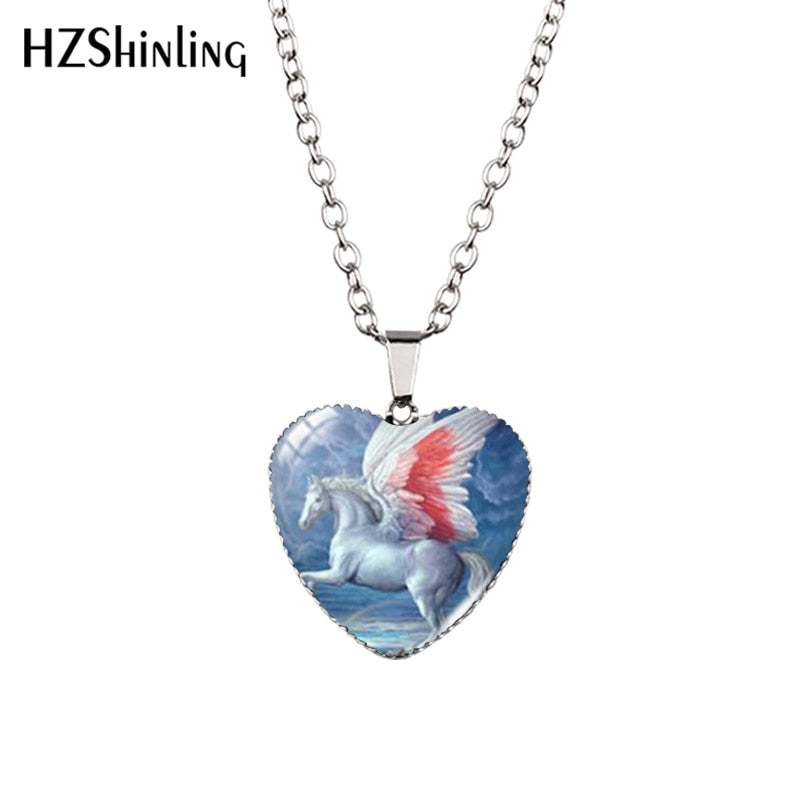 Peris Gems 015 Running Horse Heart Shaped Pendant Necklace Unisex SHEIN Amazon Temu