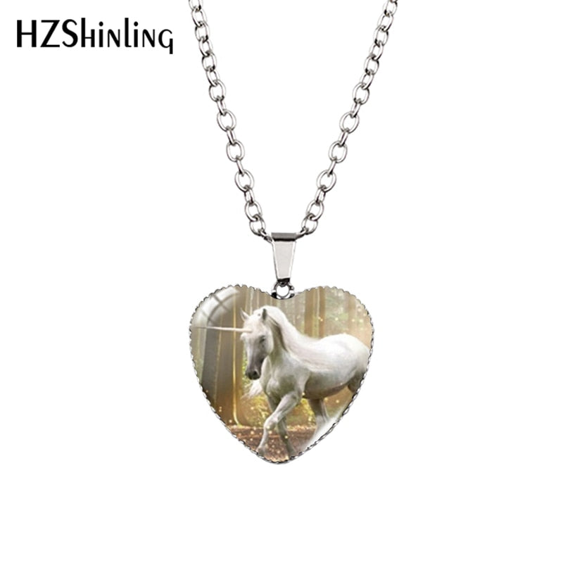 Peris Gems 02 Running Horse Heart Shaped Pendant Necklace Unisex SHEIN Amazon Temu