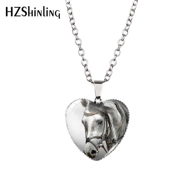 Peris Gems 03 Running Horse Heart Shaped Pendant Necklace Unisex SHEIN Amazon Temu