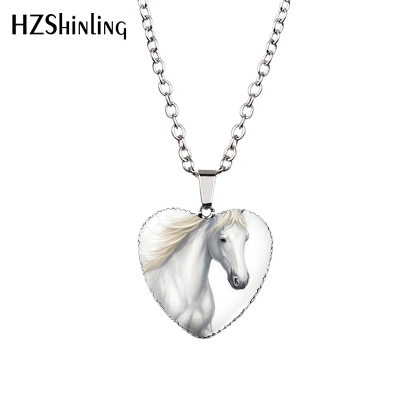 Peris Gems 04 Running Horse Heart Shaped Pendant Necklace Unisex SHEIN Amazon Temu