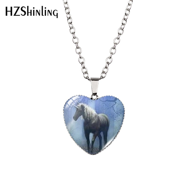 Peris Gems 05 Running Horse Heart Shaped Pendant Necklace Unisex SHEIN Amazon Temu