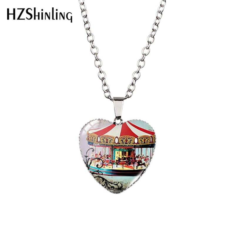 Peris Gems 07 Running Horse Heart Shaped Pendant Necklace Unisex SHEIN Amazon Temu