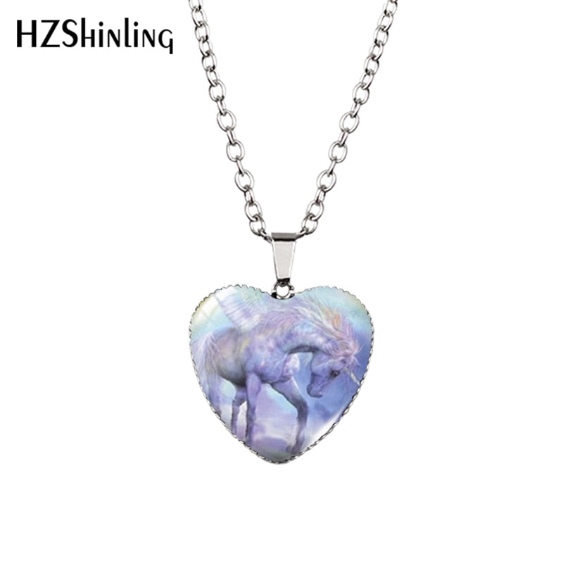 Peris Gems 09 Running Horse Heart Shaped Pendant Necklace Unisex SHEIN Amazon Temu