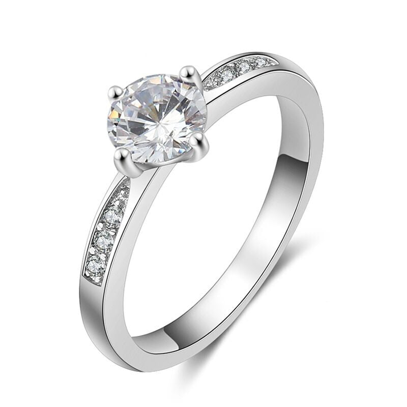 Peris Gems 1 / 5 Silver Cubic Zirconia Engagement Rings for Women | Classic Diamond Rings Silver Cubic Zirconia Engagement Rings for Women | Classic SHEIN Amazon Temu