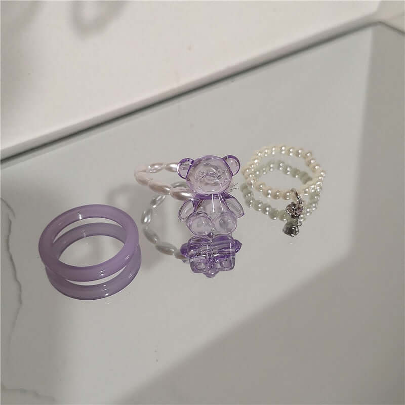Peris Gems 1 Acrylic Candy Bear Heart Rings Collection for Women SHEIN Amazon Temu