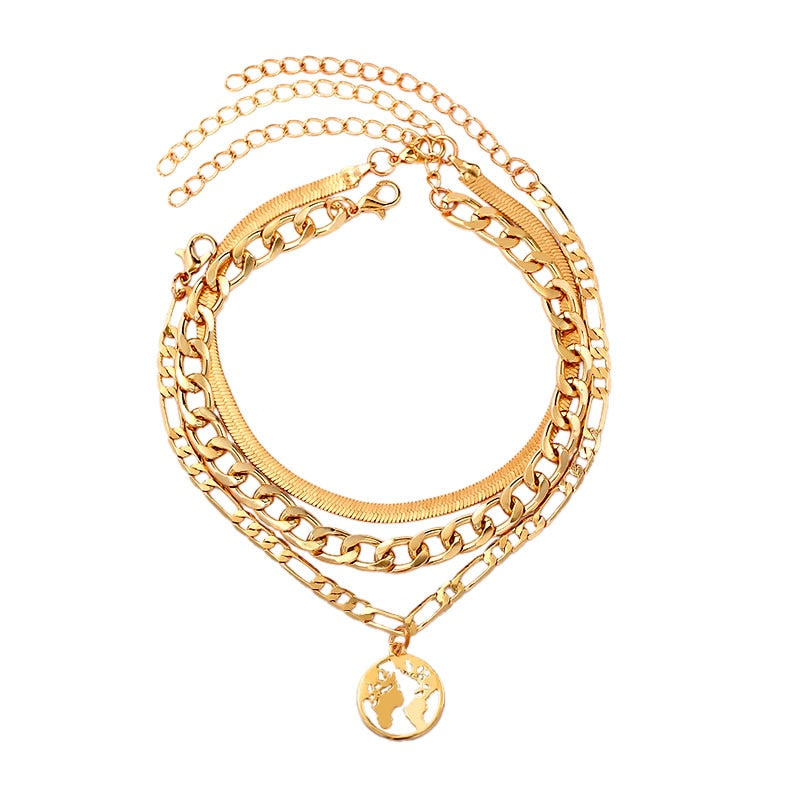 Peris Gems 1 Boho 3pc Cuban Chain Silver Anklets for Women SHEIN Amazon Temu
