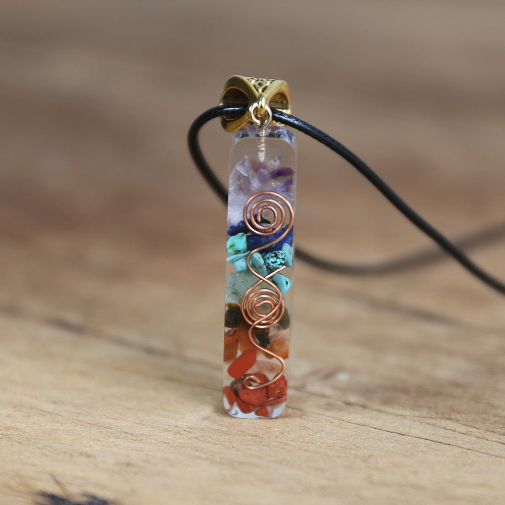 Peris Gems 1 Chakra Energy Pendant Necklace Unisex | Rainbow Orgonite SHEIN Amazon Temu