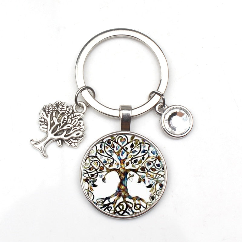 Peris Gems 1 Crystal Stone Tree of Life Statement Keychains | Glass Pendant Keychain Crystal Stone Tree of Life Statement Keychain Glass Keychain SHEIN Amazon Temu