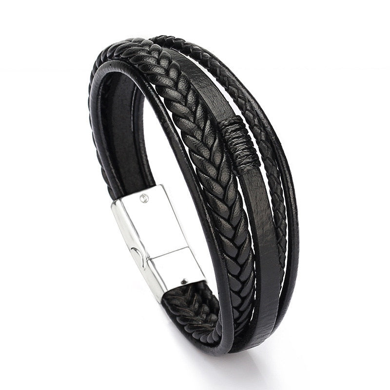 Peris Gems 1 Genuine Leather Braided Bracelet for Men SHEIN Amazon Temu