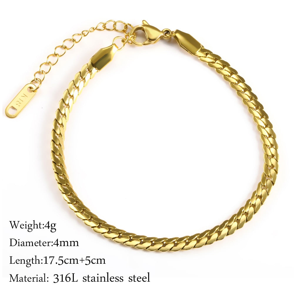Peris Gems 1 Gold Twist Snake Chain Bracelet | Stainless Steel Bracelets SHEIN Amazon Temu