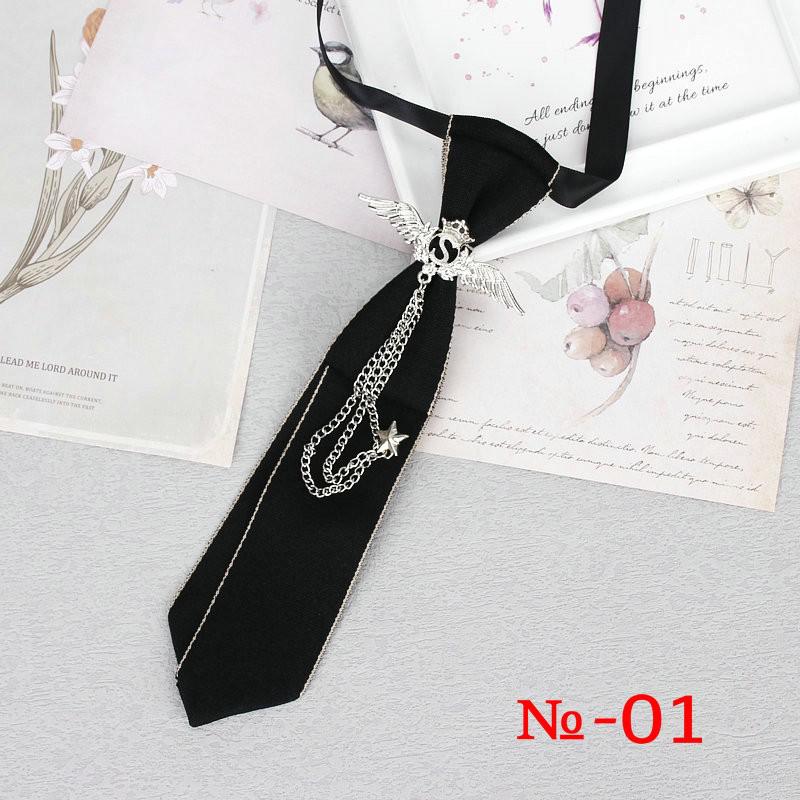 Peris Gems 1 Hand Made Black Ribbon Rhinestone Crystal Neckties - Unisex SHEIN Amazon Temu