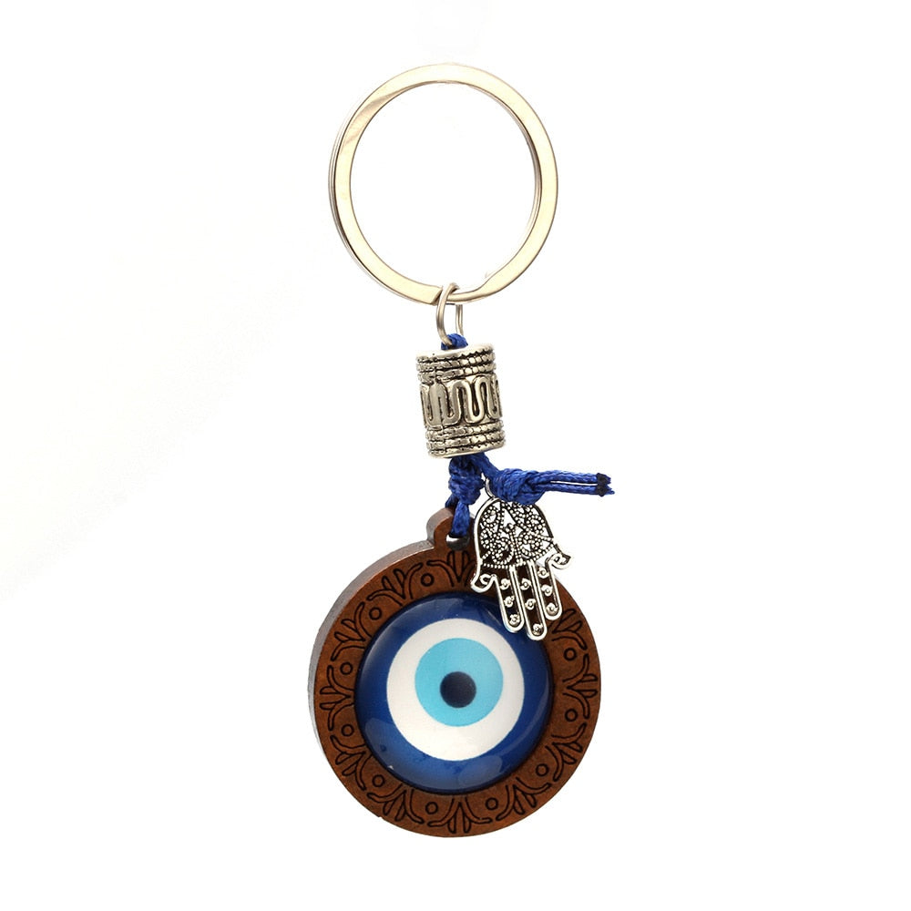 Peris Gems 1 Lucky Wood Evil Eye Keychains with Owl Pendant Unisex SHEIN Amazon Temu