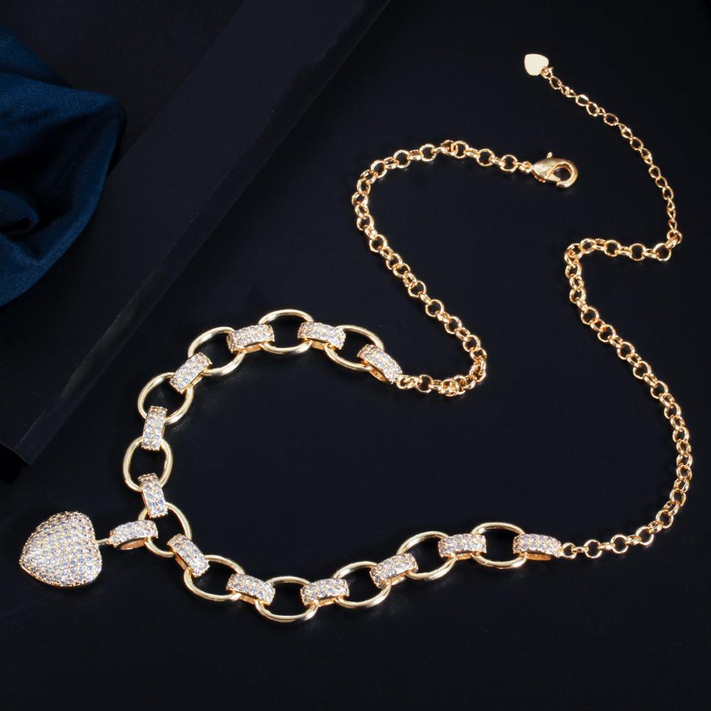 Peris Gems 1 necklace Gold Heart Dangle Necklace and Bracelet Set for Women | Love Heart Jewelry Gold Heart Dangle Necklace and Bracelet Set for Women SHEIN Amazon Temu