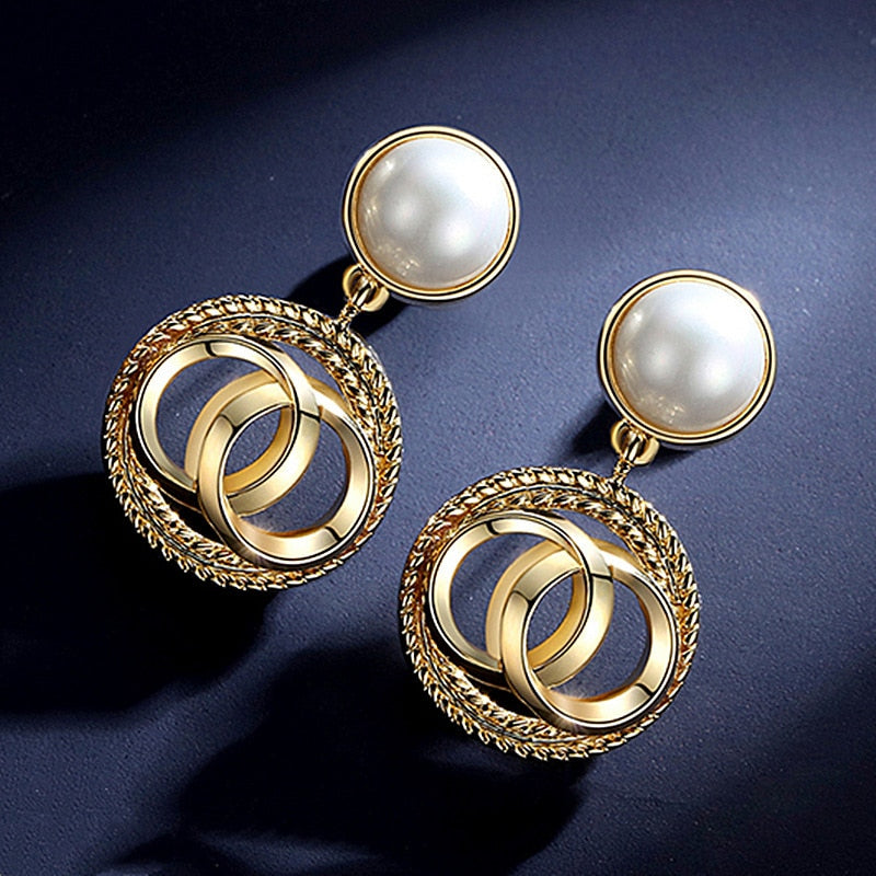 Peris Gems 1 Oversized Pearl Drop Earrings for Women | Gold Dangle Earrings SHEIN Amazon Temu
