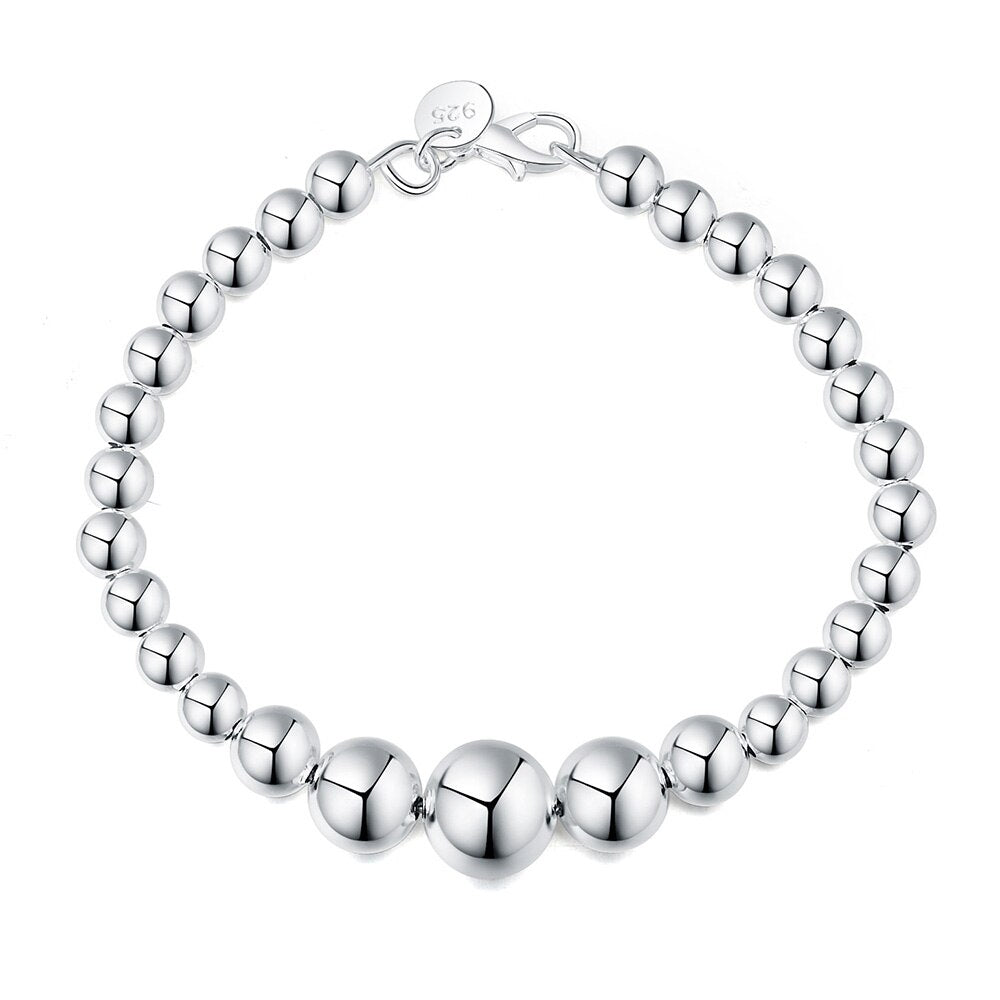 Peris Gems 1 Polished Silver Beads Bracelet for Women | Fashion Charm Bracelet Polished Silver Beads Bracelet for Women | Charm Bracelet SHEIN Amazon Temu