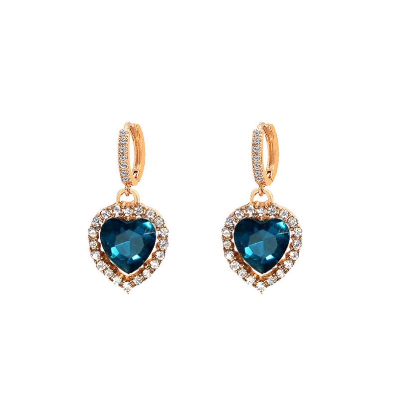 Peris Gems 1 Red Heart Shaped CZ Drop Earrings for Women | Red Diamond Earrings Red Heart Shaped CZ Drop Earrings for Women | Red Diamond SHEIN Amazon Temu
