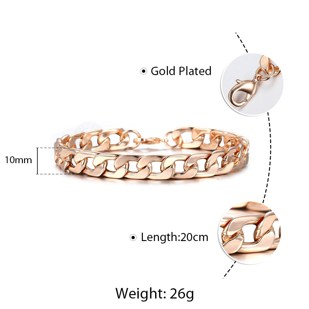 Peris Gems 1 Rose Gold Figaro Curb Cuban Link Chain Bracelets Unisex SHEIN Amazon Temu