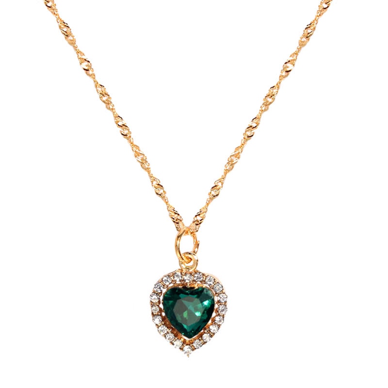 Peris Gems 1 Shiny Heart Crystal Pendant Necklace for Women | Gold Love Necklace Shiny Heart Crystal Pendant Necklace | Gold Love Necklace SHEIN Amazon Temu