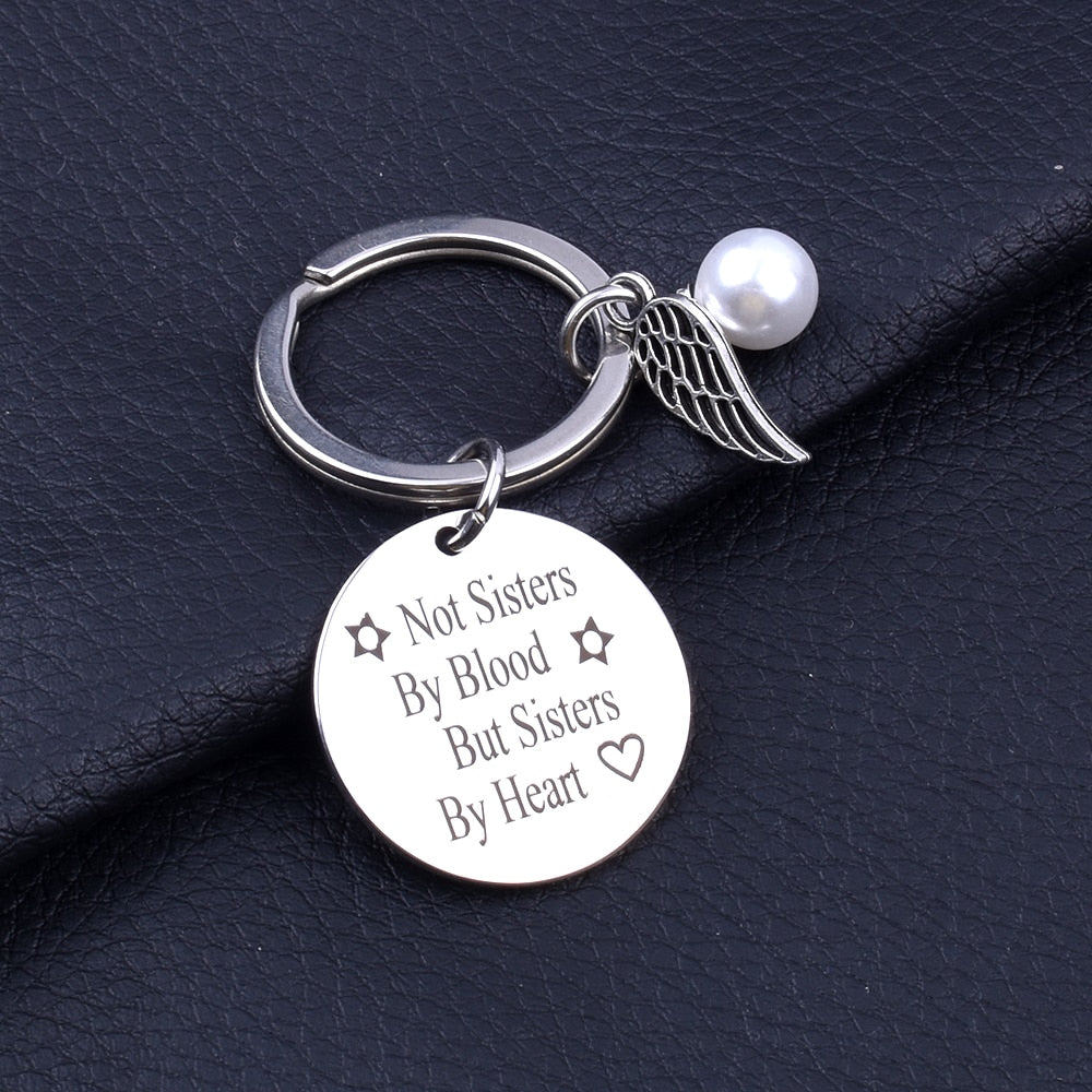 Peris Gems 1 Sisters By Heart Engraving Stainless BFF Keychains for Women SHEIN Amazon Temu