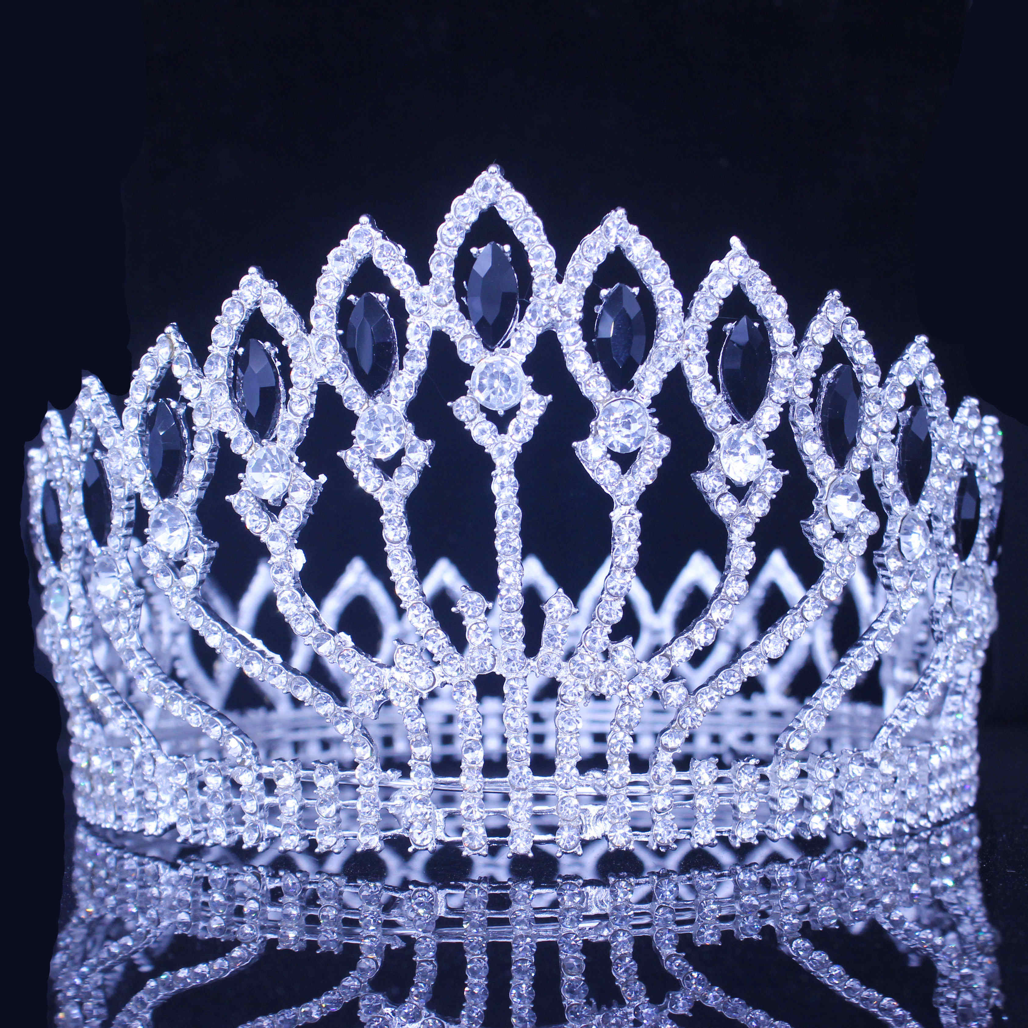 Peris Gems  10 Crystal Queen Wedding Tiara Crown | Women&