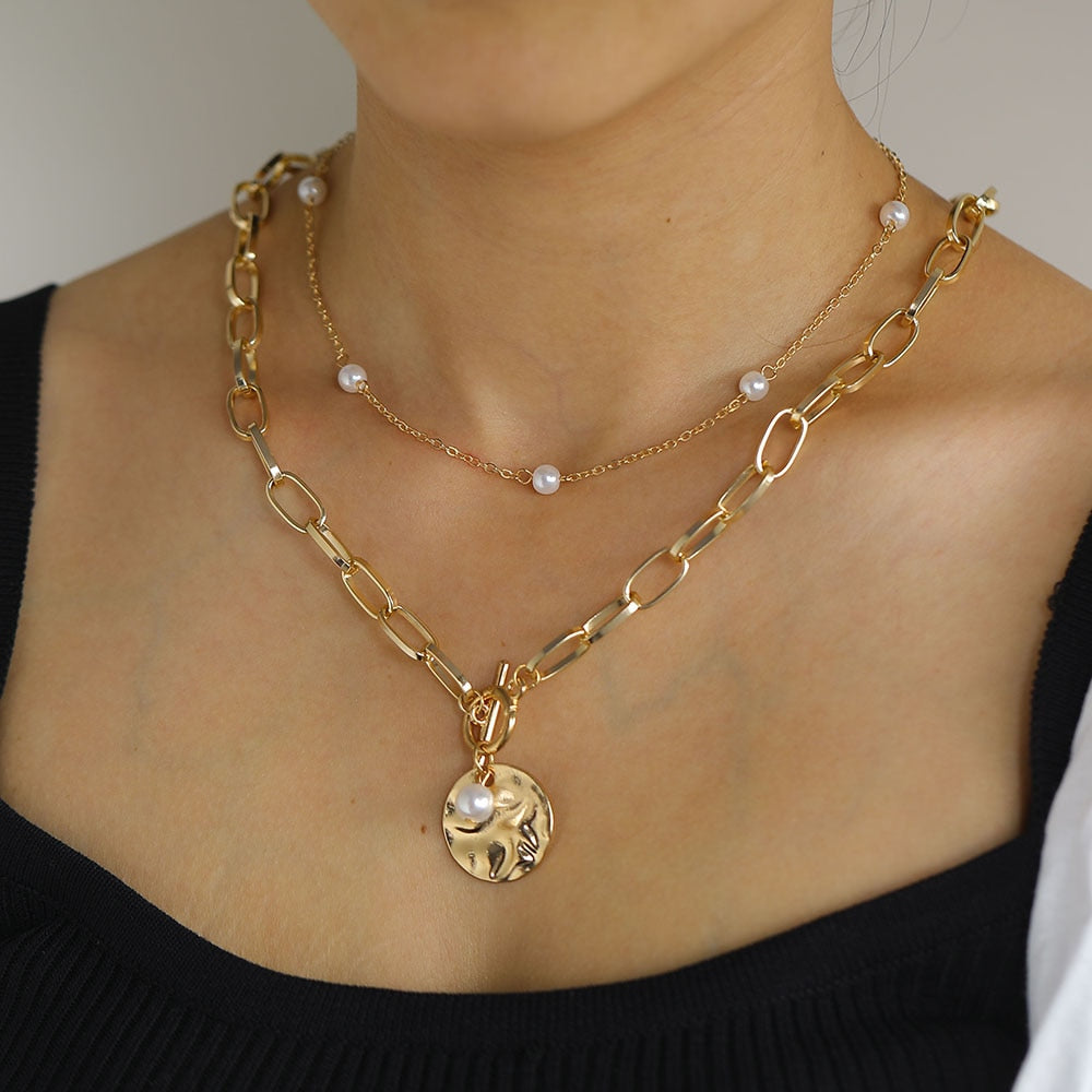 Peris Gems 10 Gold Coin Pendant Necklaces for Women | Multilayered Cuban Link Necklace SHEIN Amazon Temu