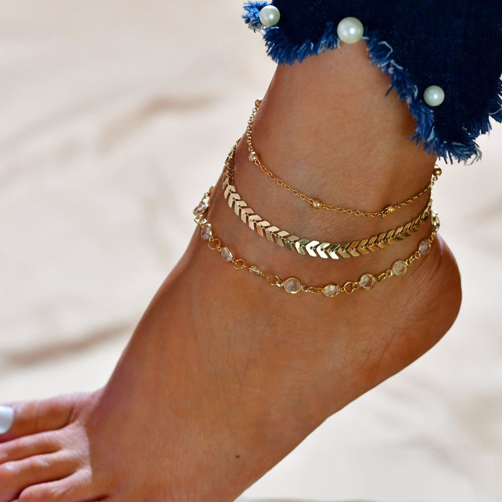 Peris Gems 10 Gold Seashell Anklets for Women | Diamond Ankle Bracelet SHEIN Amazon Temu