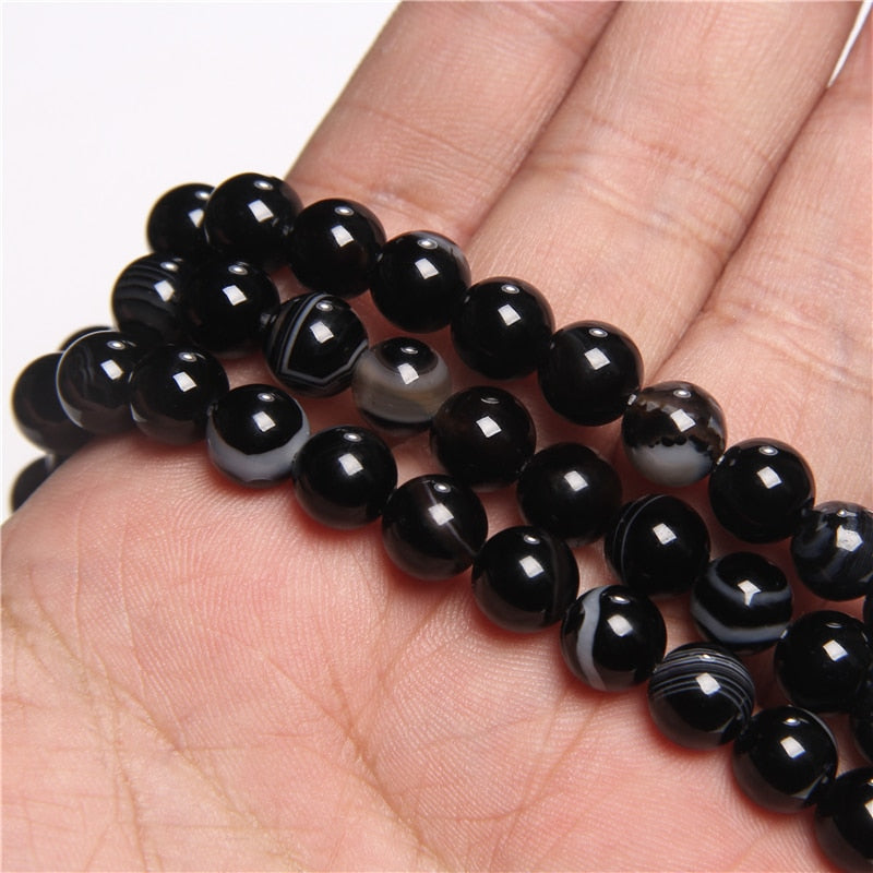 Peris Gems 10 Smooth Black / 4mm(approx 92pcs) Polished Matte Natural Stone 8 10 MM Agate Spacer Beads for DIY Jewelry Polished Matte Natural Stone 8 10 MM Agate Spacer Beads SHEIN Amazon Temu