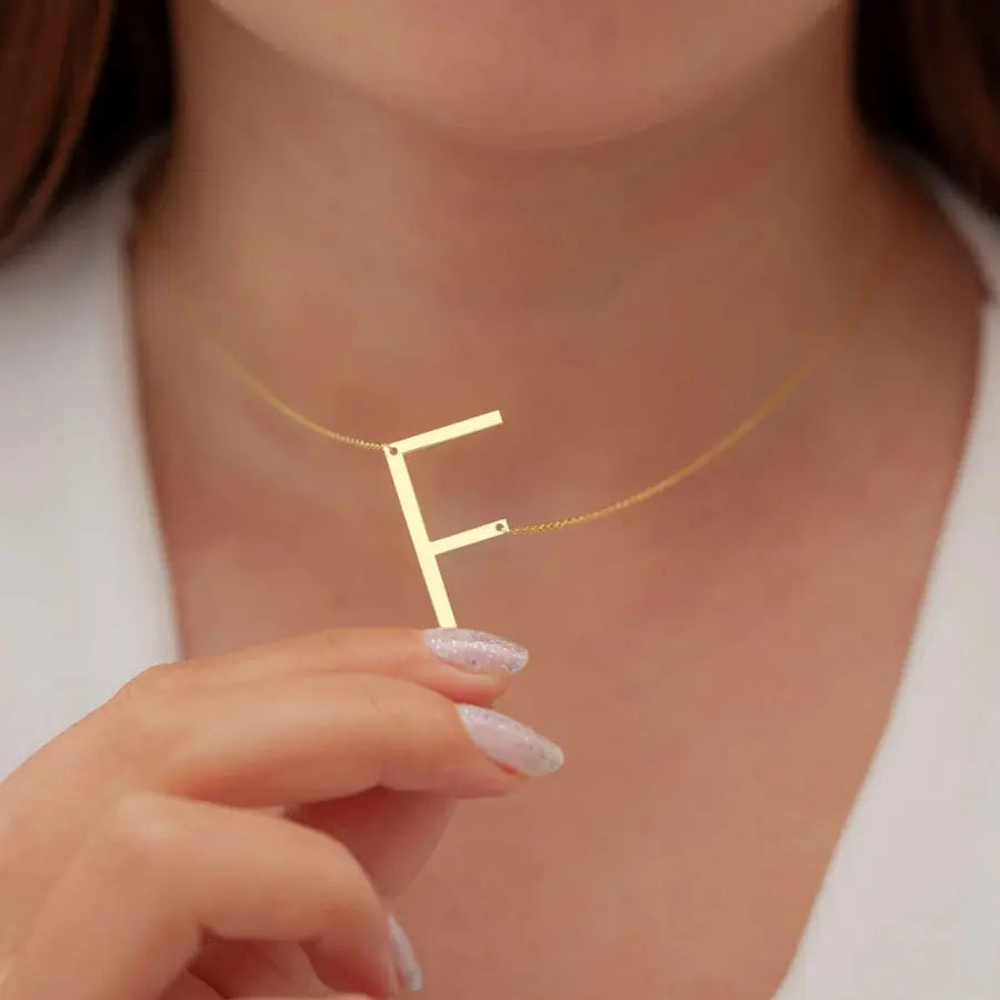Peris Gems 100% Stainless Steel Initial Letter Name Pendant Necklace for Women Waterproof Non-Tarnish Alphabet A-Z 26 Letter Necklaces SHEIN Amazon Temu