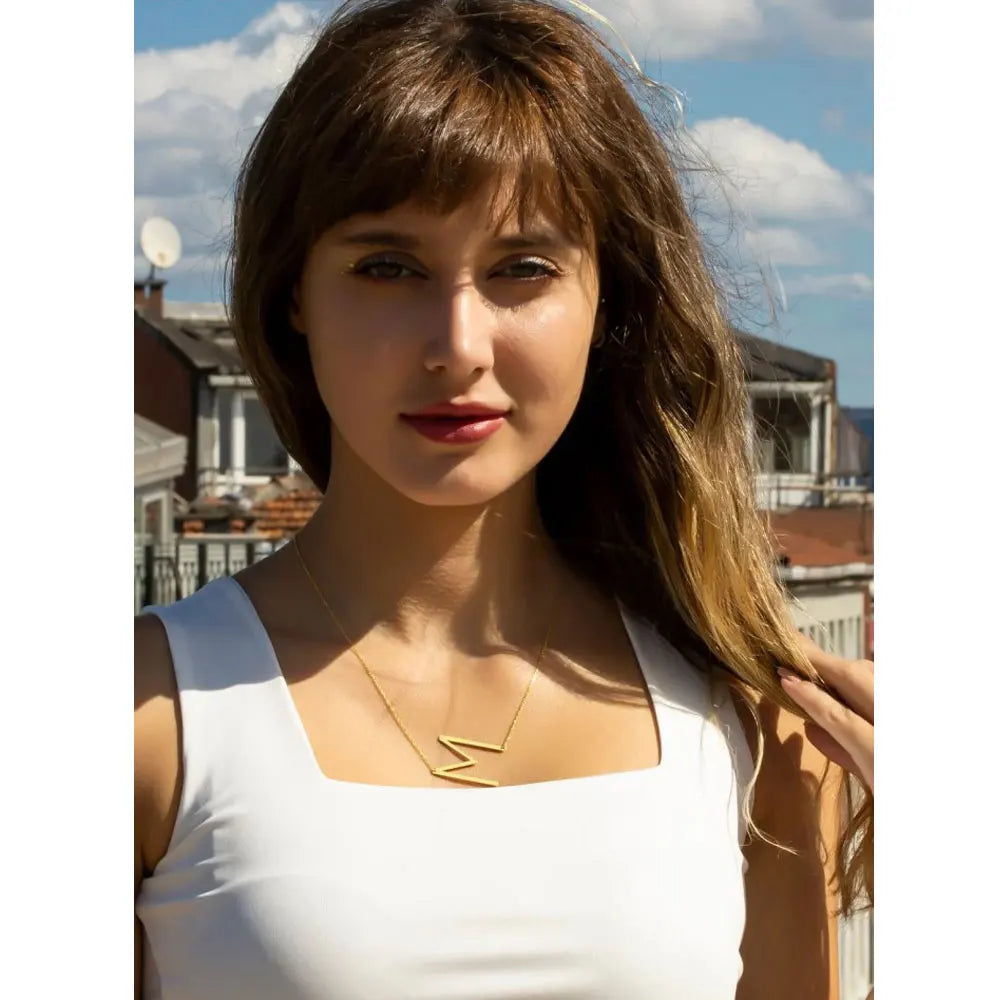 Peris Gems 100% Stainless Steel Initial Letter Name Pendant Necklace for Women Waterproof Non-Tarnish Alphabet A-Z 26 Letter Necklaces SHEIN Amazon Temu