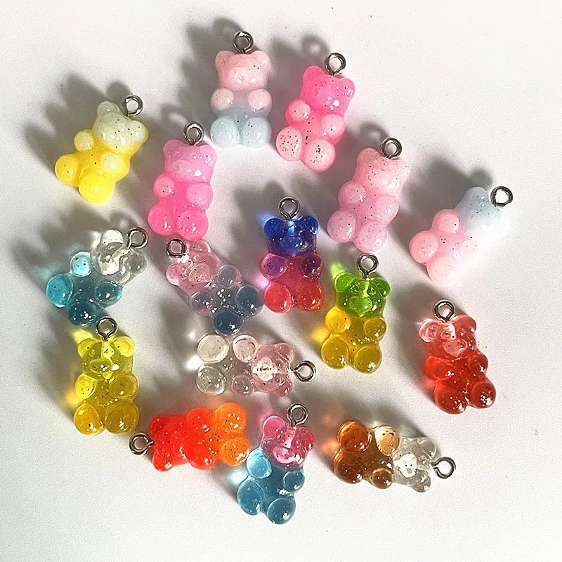Peris Gems 102 10Pcs Candy Bear Pendant Charms for Necklace Bracelet Earrings Jewelry Making Diy Findings Resin Bears Christmas Making SHEIN Amazon Temu