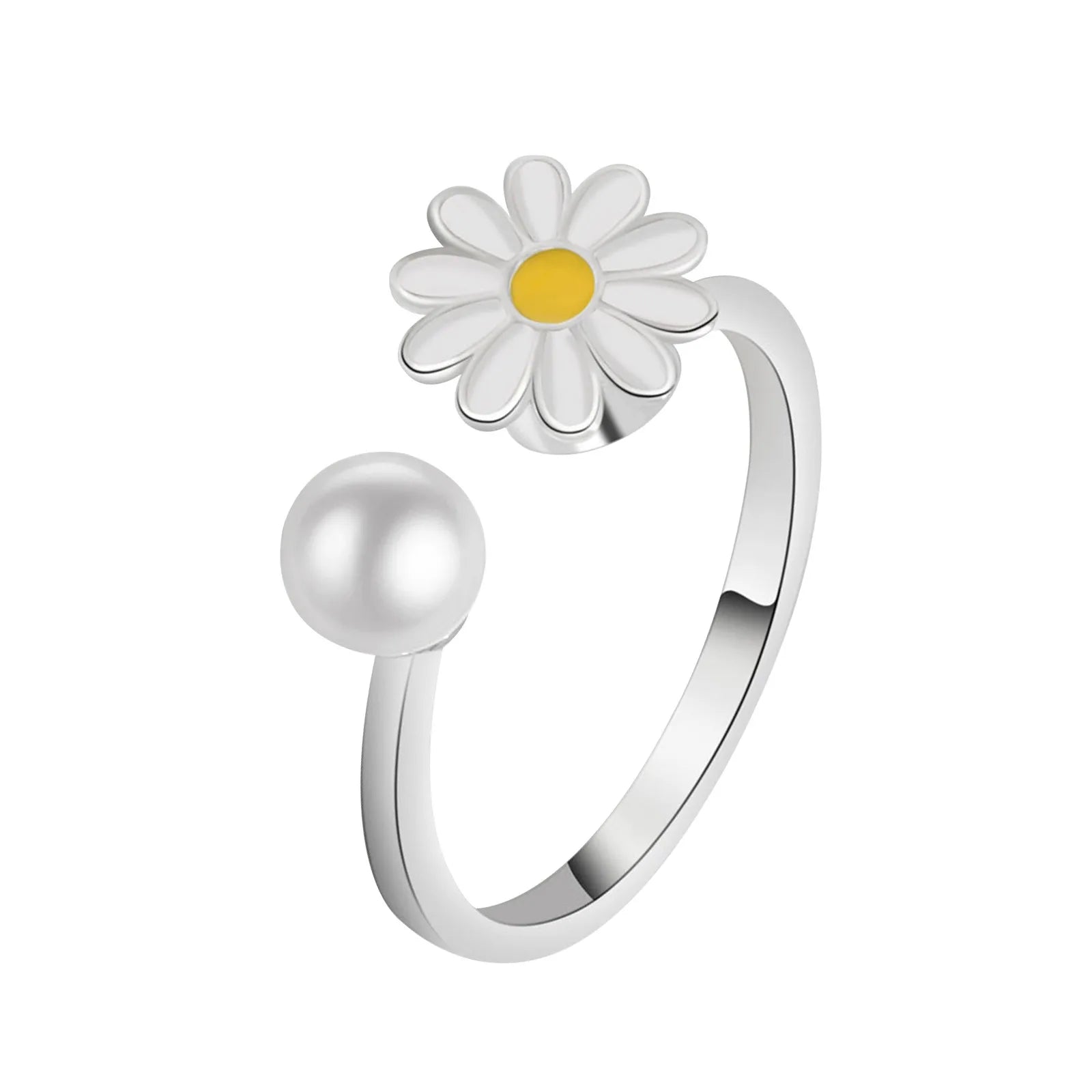 Peris Gems 10mm Anxiety Rings For Women Y2k Jewelry Rings Butterfly Daisy Bead Anti Stress Fidget Spinner Rings For Teens 2024 Aesthetic SHEIN Amazon Temu