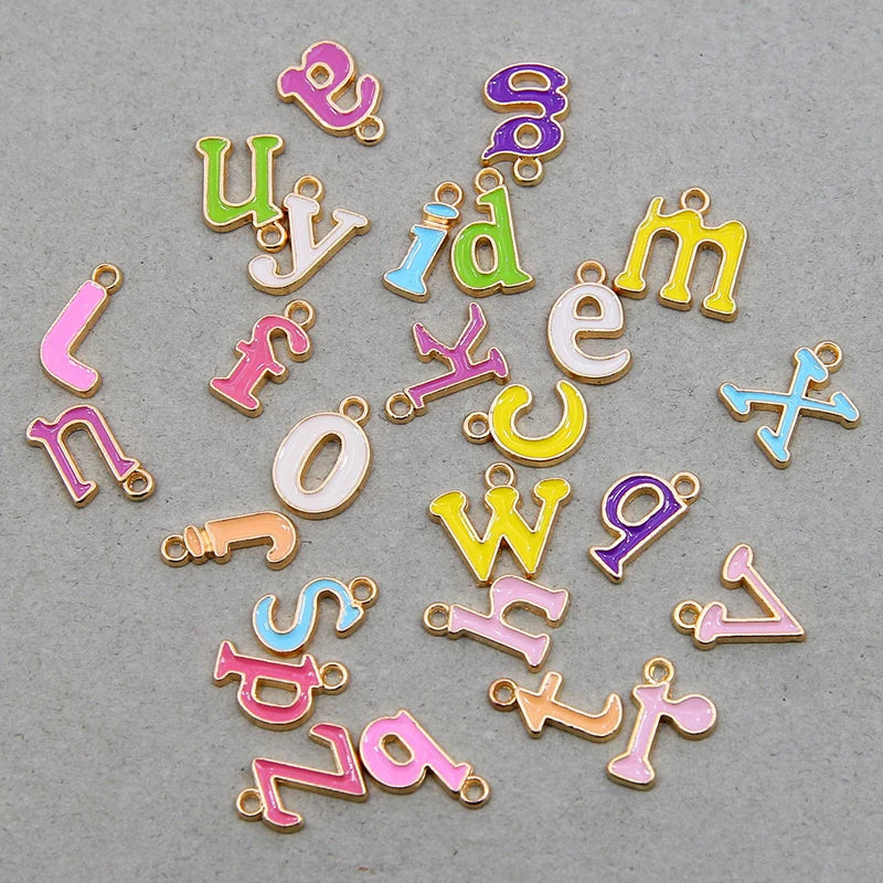 Peris Gems 10pcs 10mm English Alphabet Pendant Enamel Charms Initial Letter Pendants For Jewelry Making Handmade DIY Bracelet Earrings SHEIN Amazon Temu