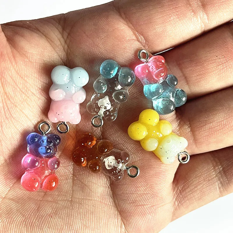 Peris Gems 10Pcs Candy Bear Pendant Charms for Necklace Bracelet Earrings Jewelry Making Diy Findings Resin Bears Christmas Making SHEIN Amazon Temu