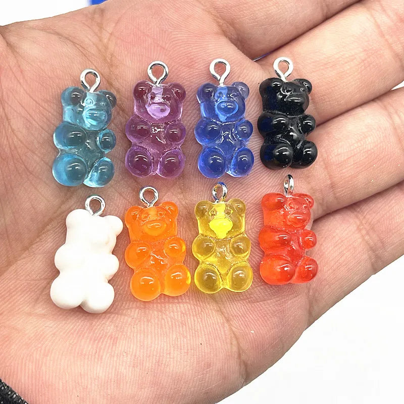 Peris Gems 10Pcs Candy Bear Pendant Charms for Necklace Bracelet Earrings Jewelry Making Diy Findings Resin Bears Christmas Making SHEIN Amazon Temu