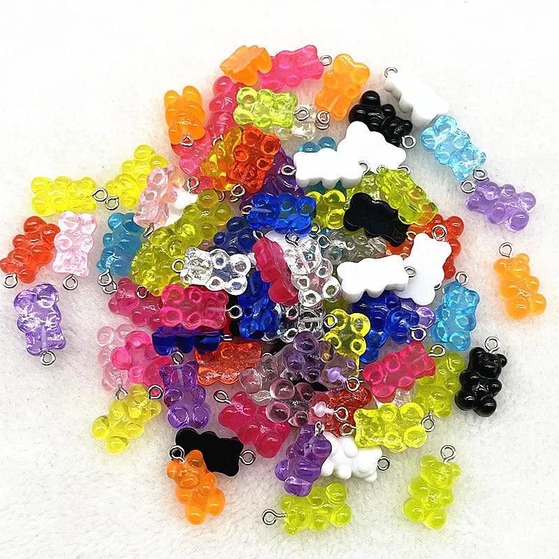 Peris Gems 10Pcs Candy Bear Pendant Charms for Necklace Bracelet Earrings Jewelry Making Diy Findings Resin Bears Christmas Making SHEIN Amazon Temu