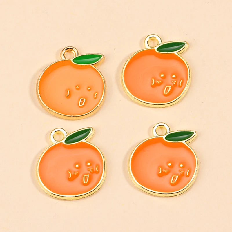 Peris Gems 10Pcs Enamel Orange Charms for Earrings Pendants Necklaces Fruit Tangerine Charms Handmade DIY Jewelry Making Accessories SHEIN Amazon Temu