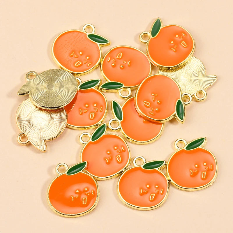 Peris Gems 10Pcs Enamel Orange Charms for Earrings Pendants Necklaces Fruit Tangerine Charms Handmade DIY Jewelry Making Accessories SHEIN Amazon Temu