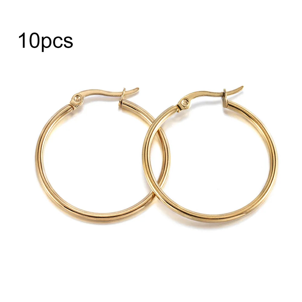 Peris Gems 10Pcs Gold 01 / 15mm 10Pcs 15-50mm Stainless Steel Earrings Open Earring Hooks Base Ear Ring Drops DIY Dangle Earring Jewelry Making Accessories SHEIN Amazon Temu