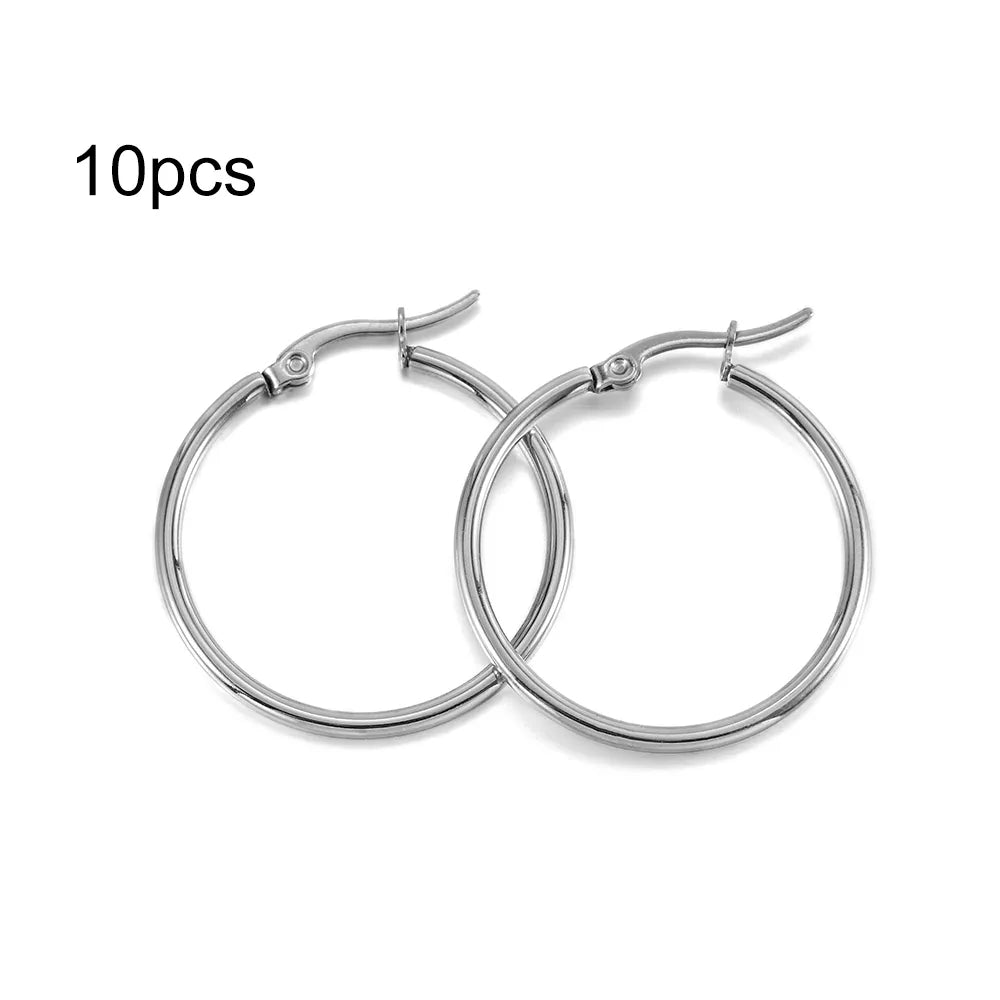 Peris Gems 10Pcs Steel 01 / 15mm 10Pcs 15-50mm Stainless Steel Earrings Open Earring Hooks Base Ear Ring Drops DIY Dangle Earring Jewelry Making Accessories SHEIN Amazon Temu