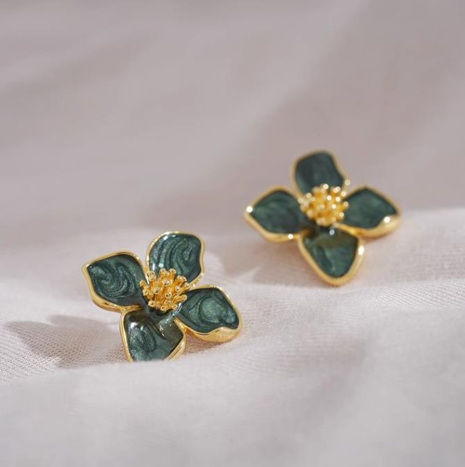 Peris Gems 11 Green Flower Drop Stud Pearl Earring Collection for Women Green Flower Drop Earring Collection for Women Stud Earrings SHEIN Amazon Temu