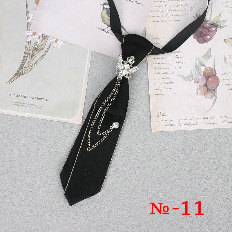 Peris Gems 11 Hand Made Black Ribbon Rhinestone Crystal Neckties - Unisex SHEIN Amazon Temu