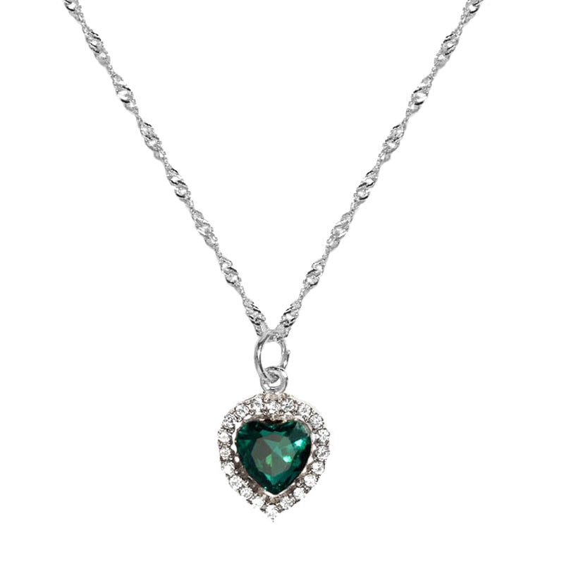 Peris Gems 11 Shiny Heart Crystal Pendant Necklace for Women | Gold Love Necklace Shiny Heart Crystal Pendant Necklace | Gold Love Necklace SHEIN Amazon Temu