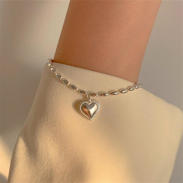 Peris Gems 11 Silver Heart Tassel Bracelet for Women | Dreamcatcher Feather Bracelet Silver Heart Tassel Bracelet for Women | Feather Bracelet SHEIN Amazon Temu