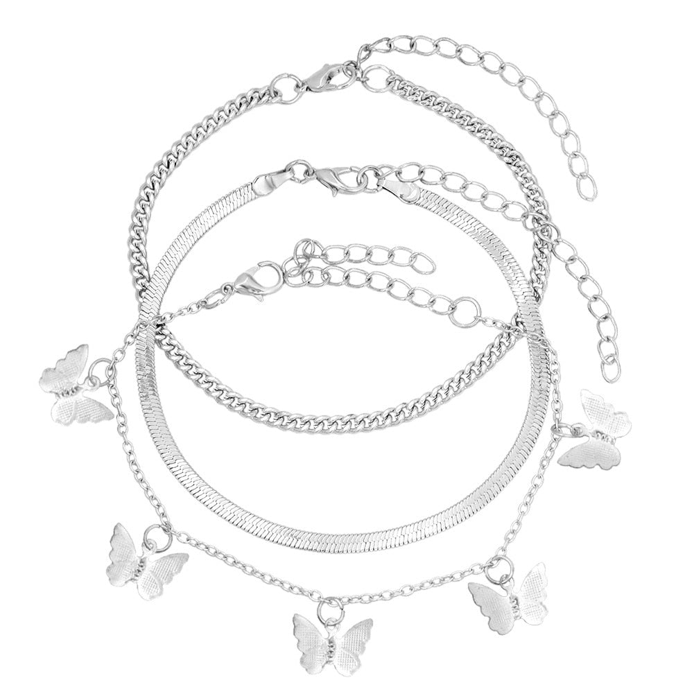 Peris Gems 12 Boho 3pc Cuban Chain Silver Anklets for Women SHEIN Amazon Temu