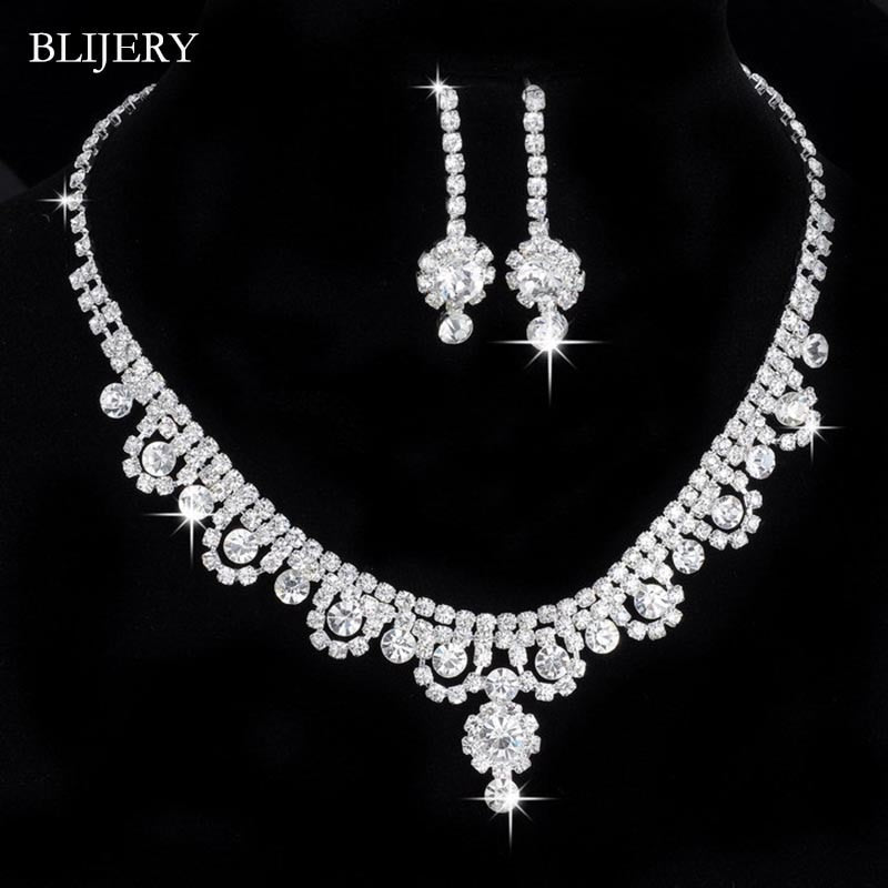 Peris Gems 12 Bridesmaid Bridal Jewelry Set | Silver Diamond Necklace and Earrings Set for Women Bridesmaid Bridal Jewelry Set | Silver Diamond SHEIN Amazon Temu