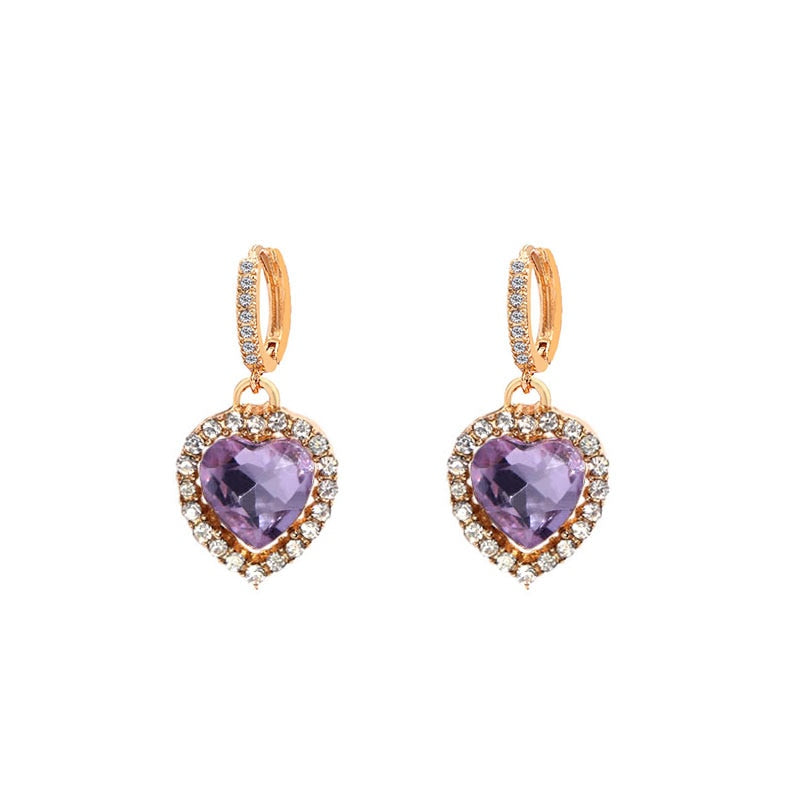 Peris Gems 12 Red Heart Shaped CZ Drop Earrings for Women | Red Diamond Earrings Red Heart Shaped CZ Drop Earrings for Women | Red Diamond SHEIN Amazon Temu