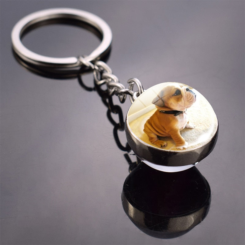 Peris Gems 13 Cute Animal Glass Ball Keychains | French Bulldog Labrador Keychains SHEIN Amazon Temu