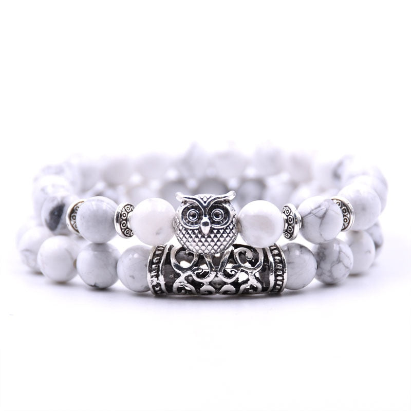 Peris Gems 13 Double Layered Owl Stone Bracelets unisex | Yoga Chakra Bracelets Double Layered Owl Stone Bracelets unisex | Yoga Bracelets SHEIN Amazon Temu